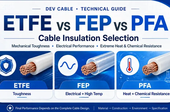 Comparaison des isolants de câble ETFE vs FEP vs PFA
