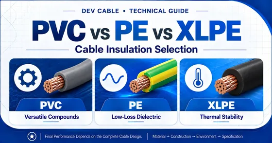 PVC vs PE vs XLPE kabelisolatie: eigenschappen en toepassingen