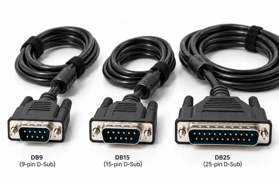Cabo D-Sub por medida com conector e capot traseiro